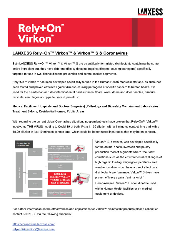 Gene Xpress Virkon Rely+On™ Lower Dilutions or 1%